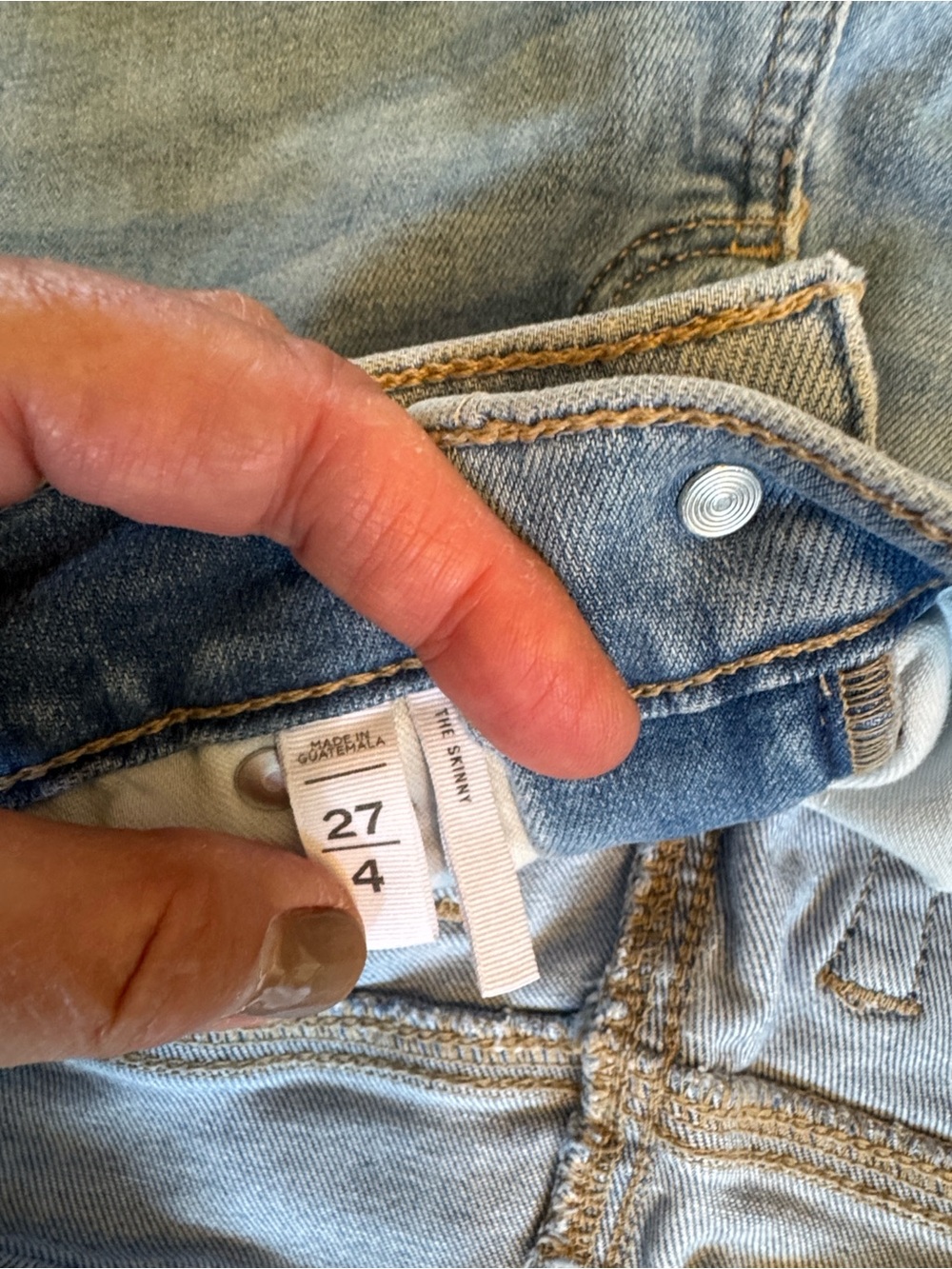 LOFT Light Blue High-Rise Distressed Skinny Jeans 27/4 - Picture 3 of 11